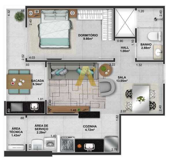 Apartamento à venda com 1 quarto, 47m² - Foto 12