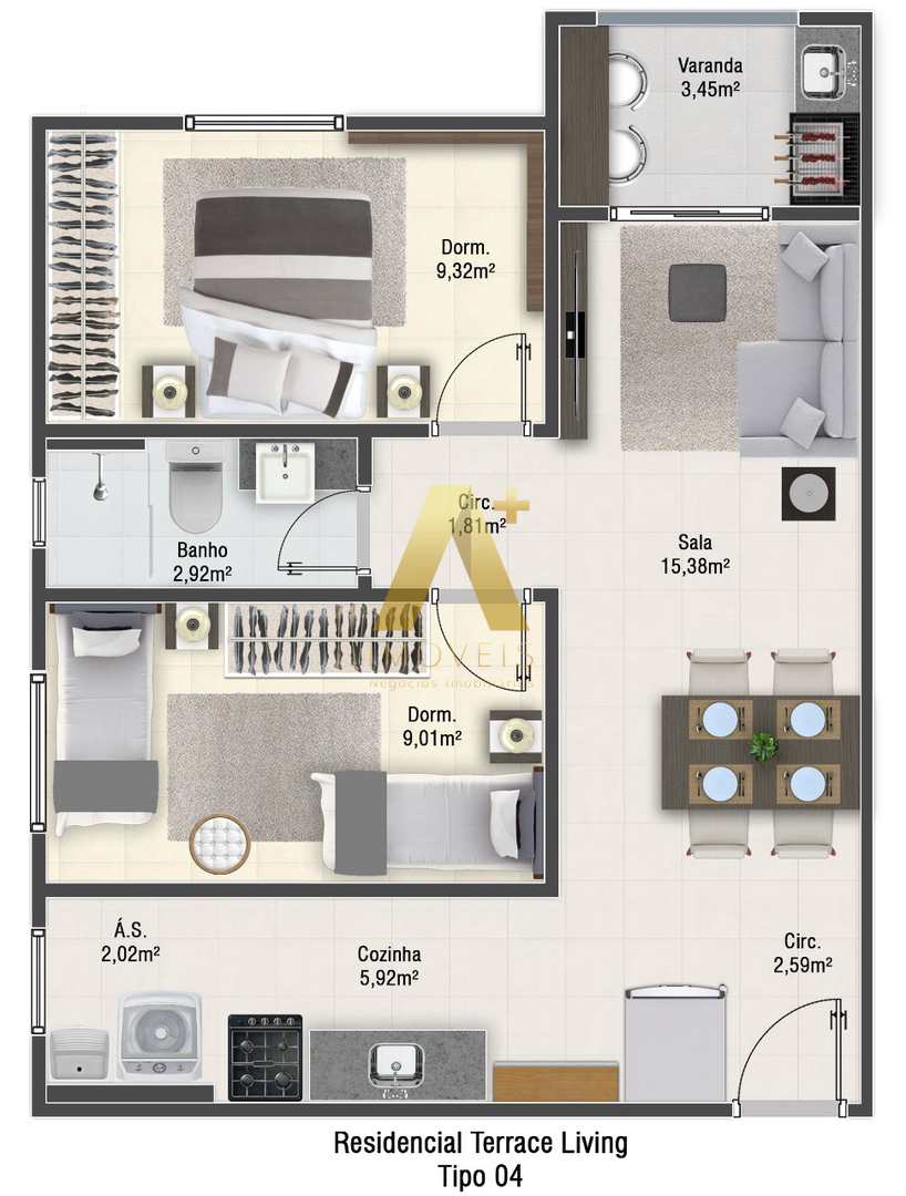 Apartamento à venda com 2 quartos, 55m² - Foto 12