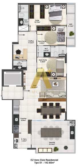 Apartamento à venda com 3 quartos, 142m² - Foto 34