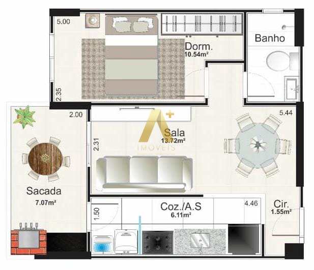 Apartamento à venda com 1 quarto, 50m² - Foto 9