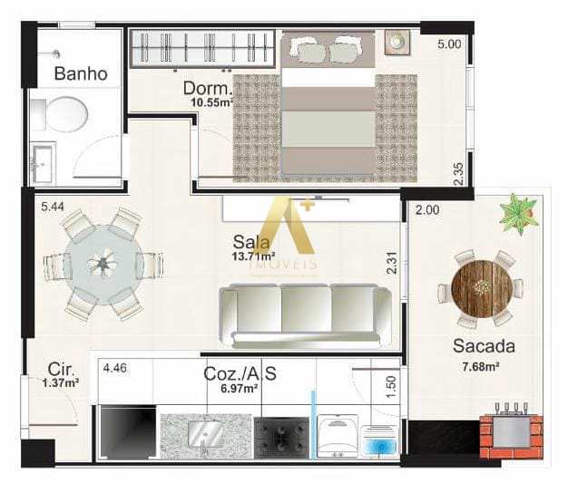 Apartamento à venda com 1 quarto, 48m² - Foto 9