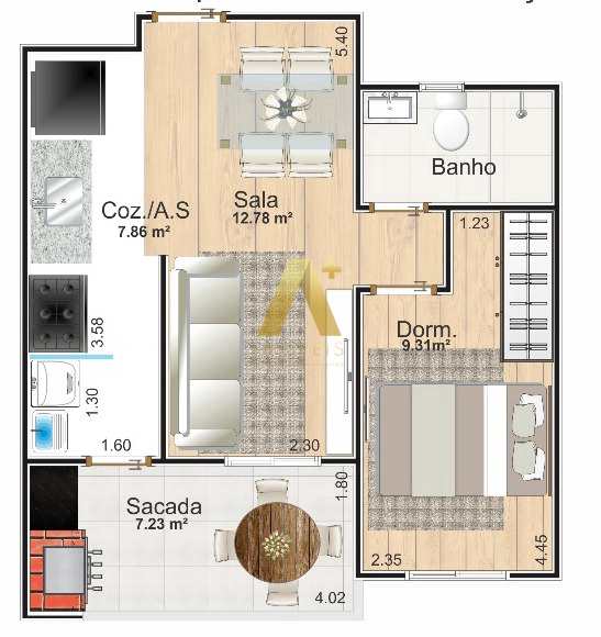 Apartamento à venda com 1 quarto, 46m² - Foto 15