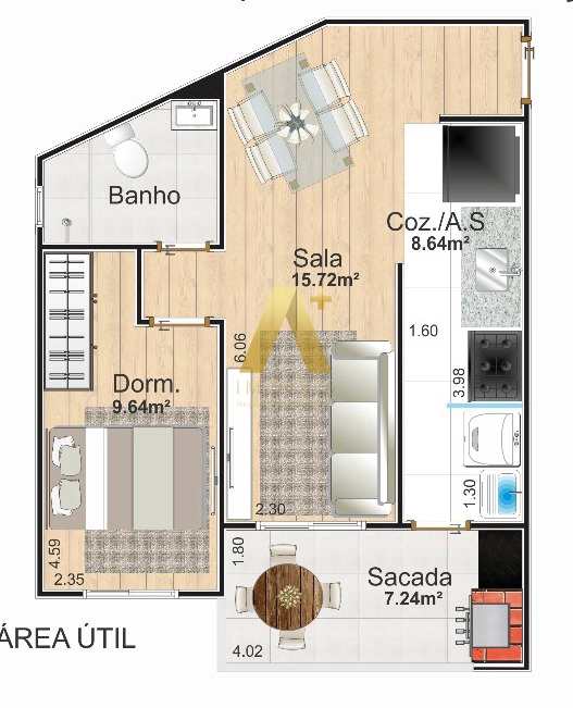 Apartamento à venda com 1 quarto, 53m² - Foto 15