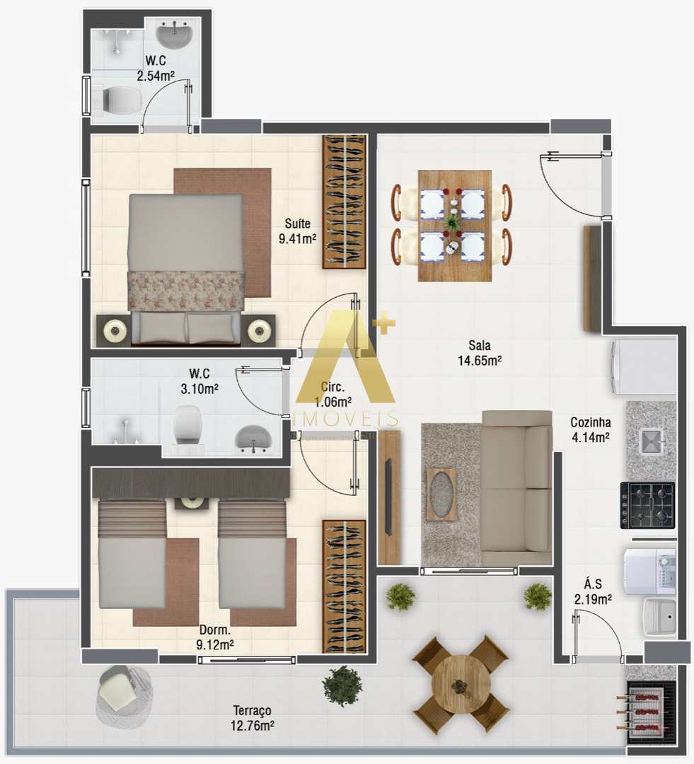 Apartamento à venda com 2 quartos, 66m² - Foto 7