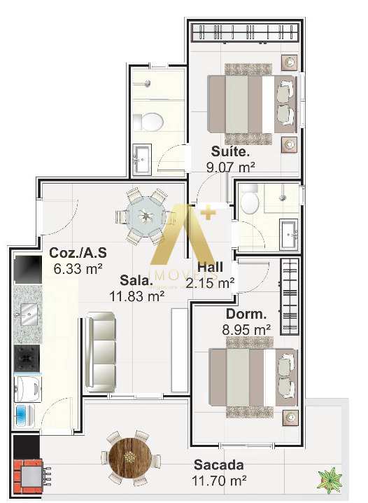 Apartamento à venda com 2 quartos, 63m² - Foto 7