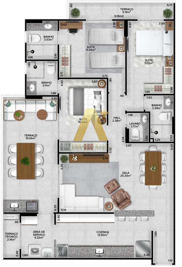 Apartamento à venda com 3 quartos, 127m² - Foto 24