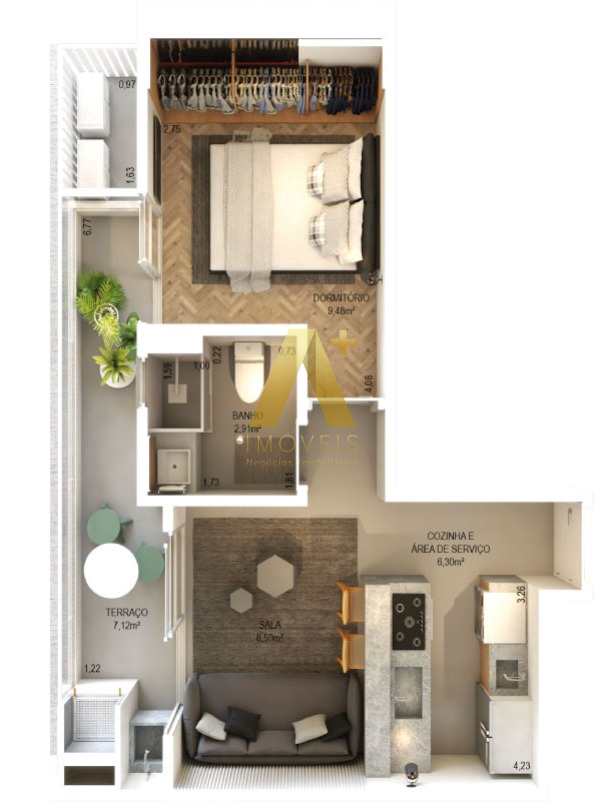 Apartamento à venda com 1 quarto, 40m² - Foto 17