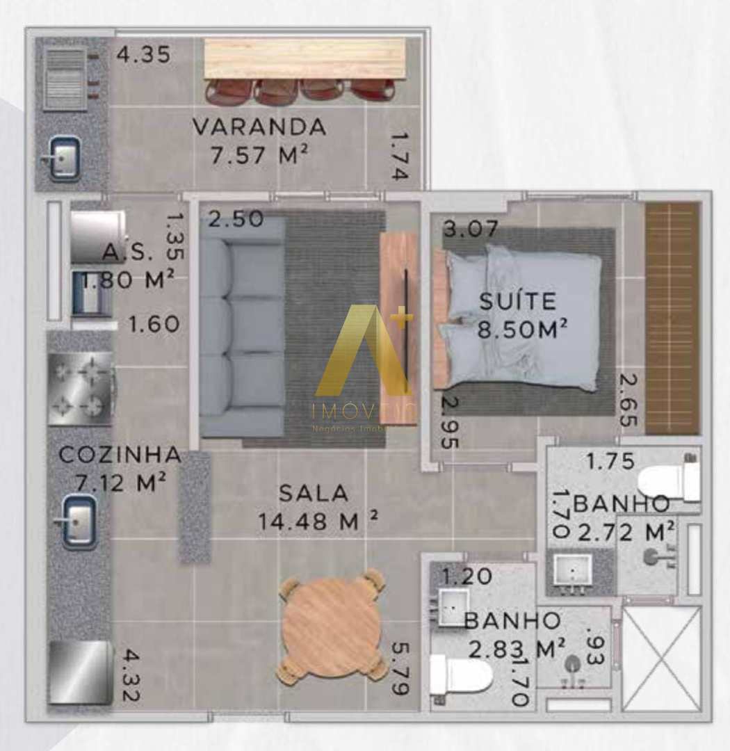 Apartamento à venda com 1 quarto, 53m² - Foto 13