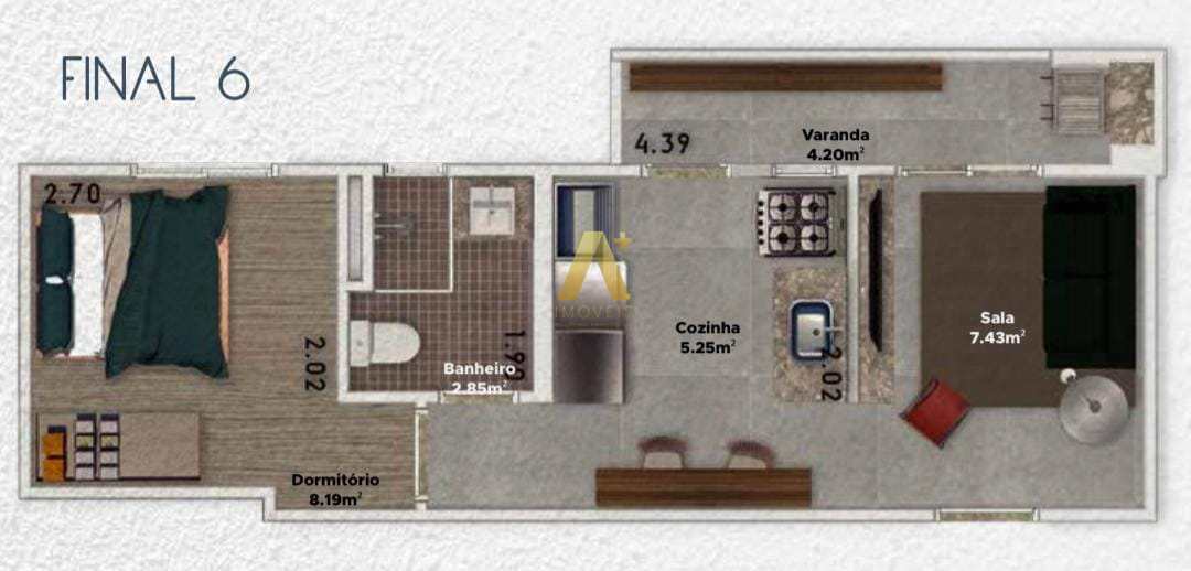 Apartamento à venda com 1 quarto, 38m² - Foto 8