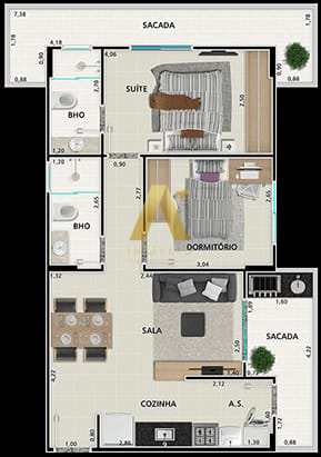 Apartamento à venda com 2 quartos, 69m² - Foto 8