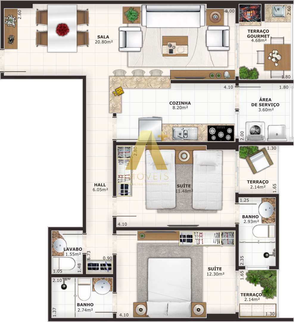 Apartamento à venda com 2 quartos, 88m² - Foto 6