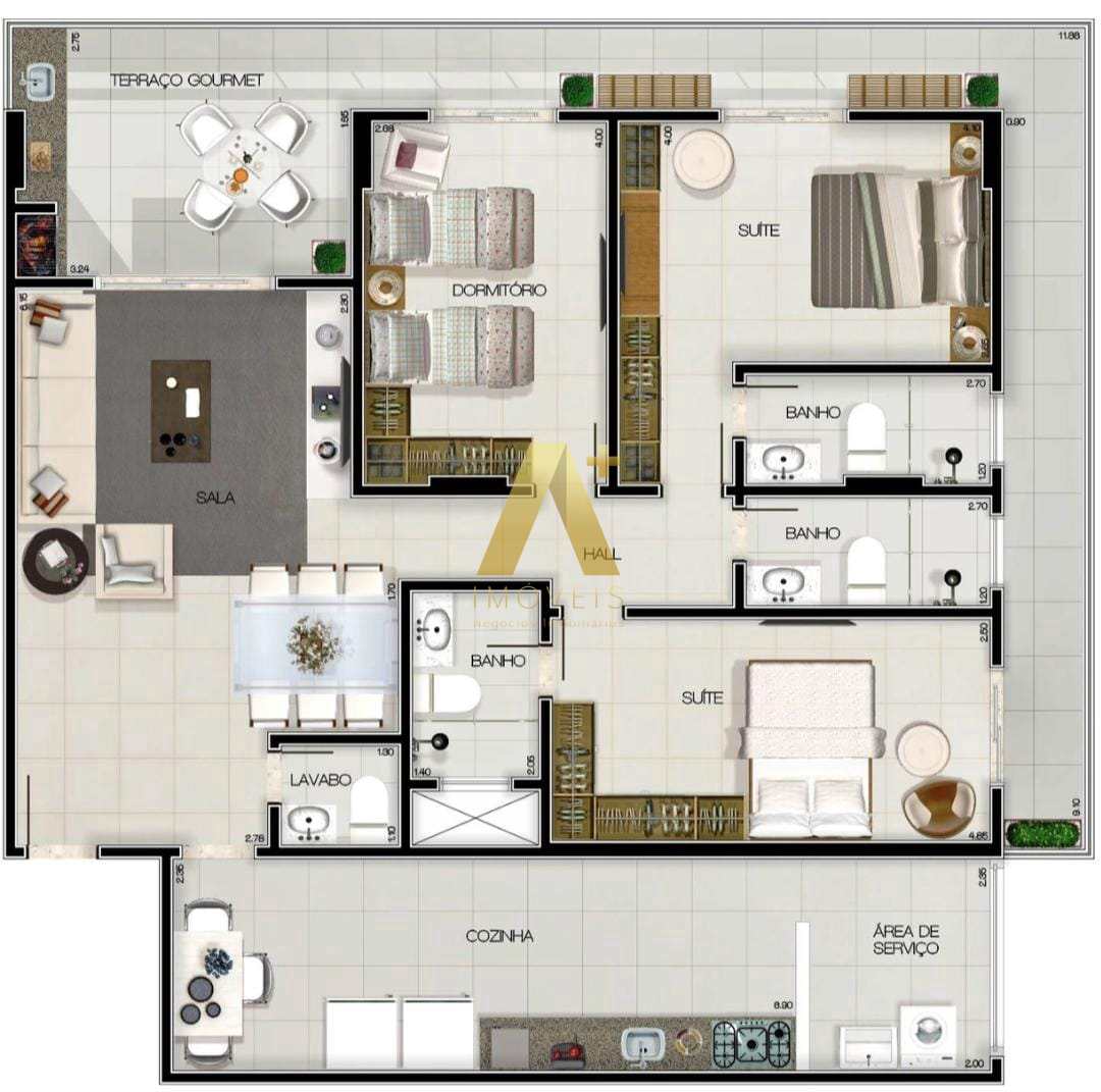 Apartamento à venda com 3 quartos, 134m² - Foto 12