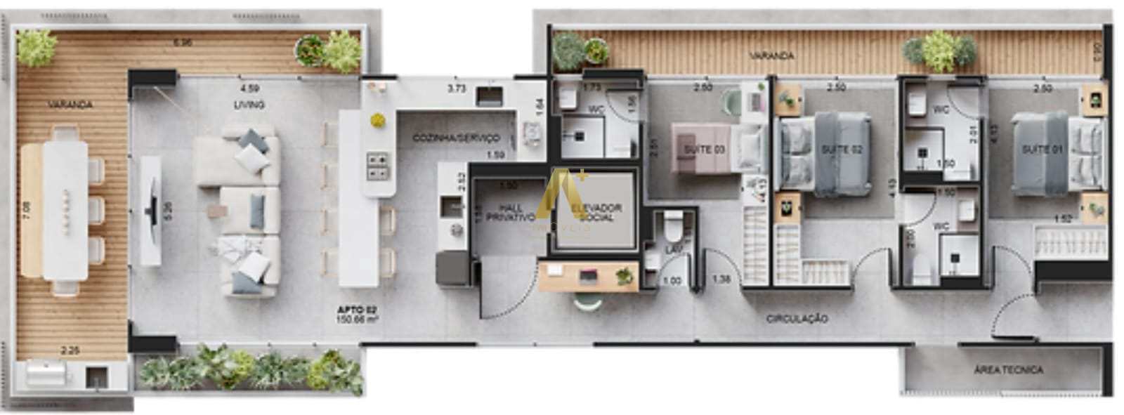 Apartamento à venda com 3 quartos, 150m² - Foto 16