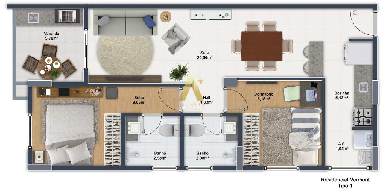 Apartamento à venda com 2 quartos, 65m² - Foto 4