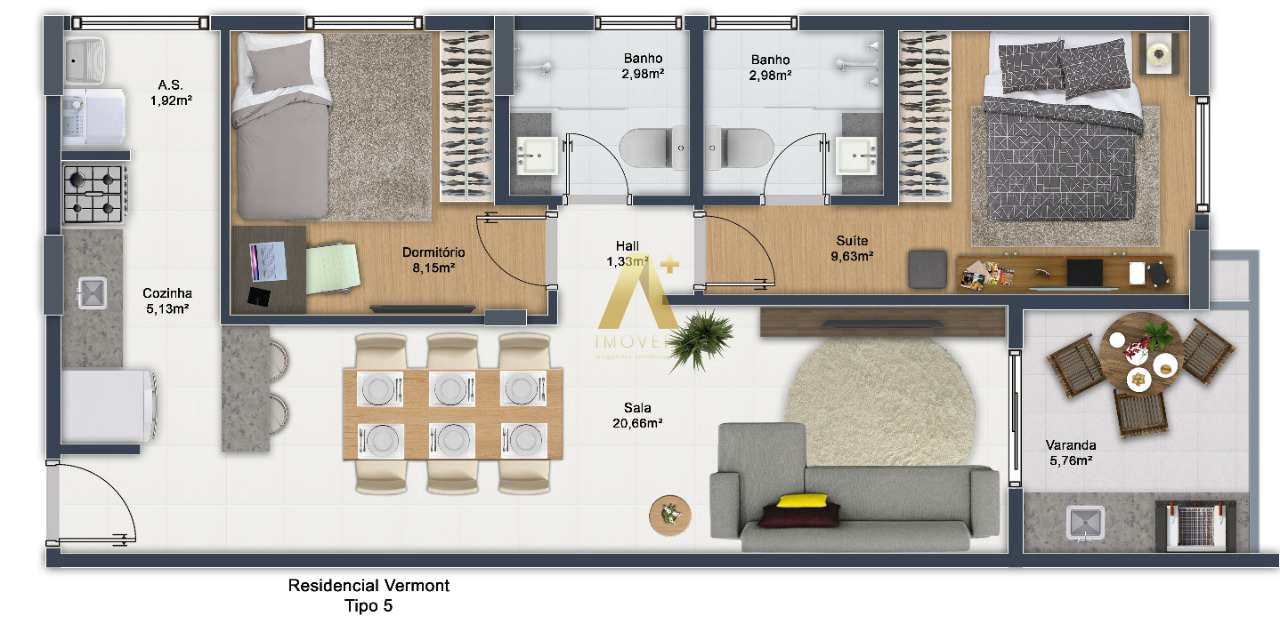 Apartamento à venda com 2 quartos, 65m² - Foto 4