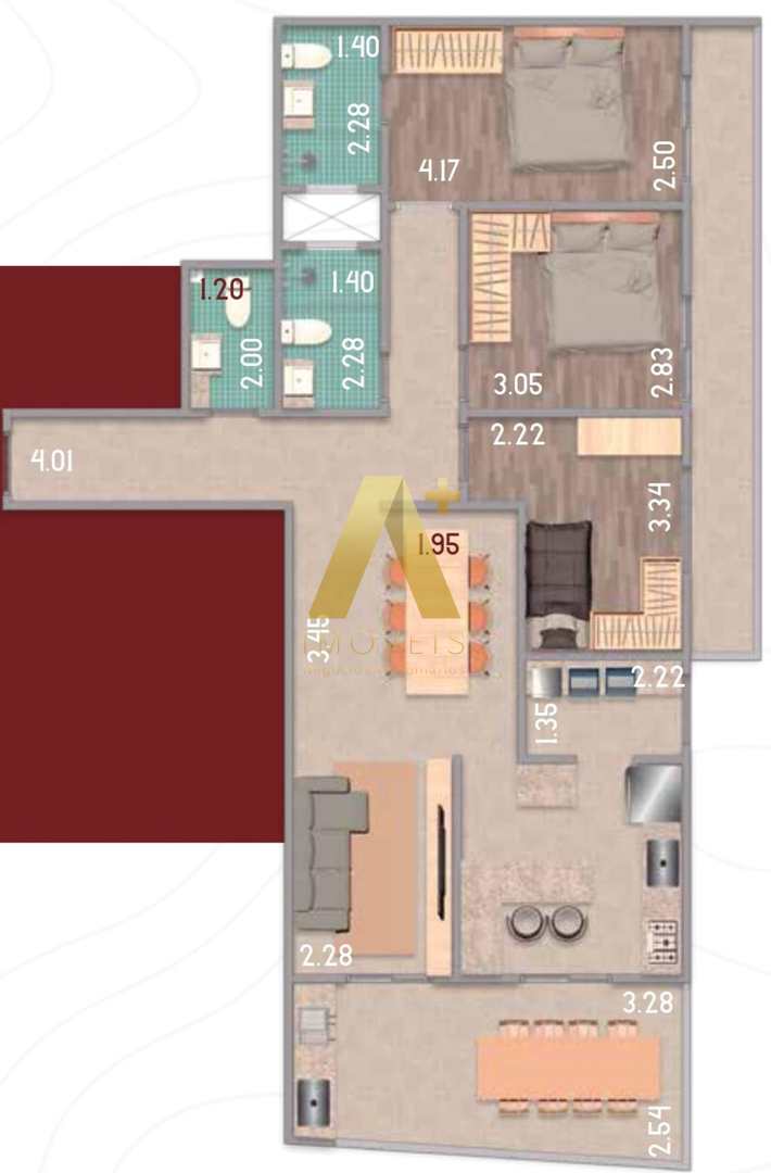 Apartamento à venda com 3 quartos, 77m² - Foto 4