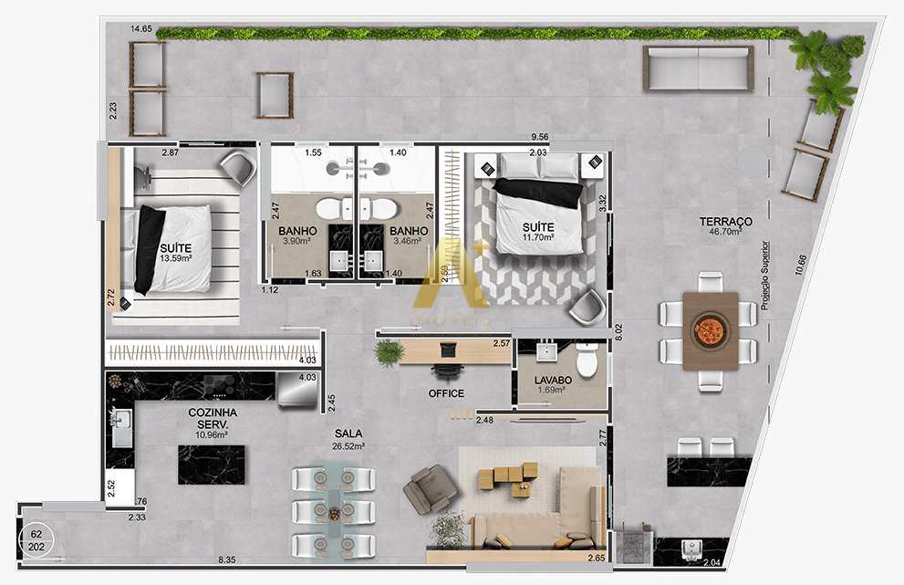 Apartamento à venda com 2 quartos, 129m² - Foto 22