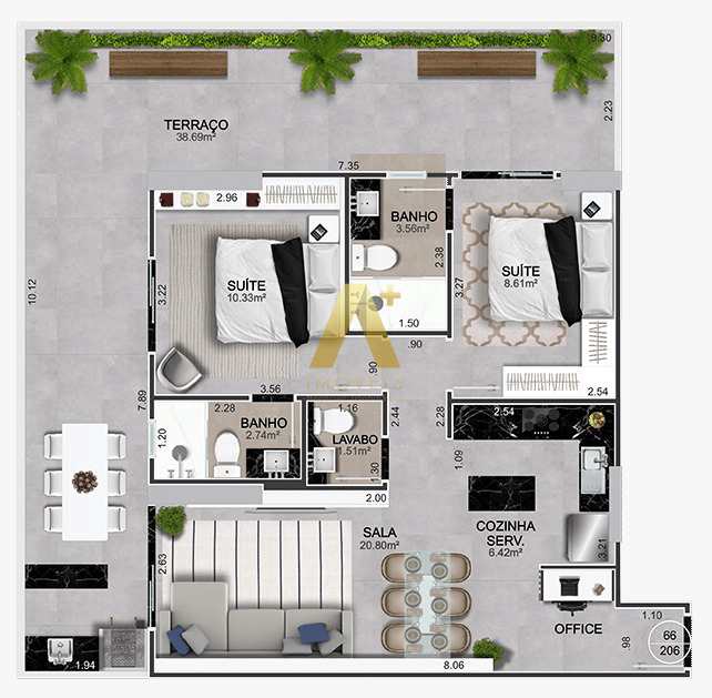 Apartamento à venda com 2 quartos, 97m² - Foto 23