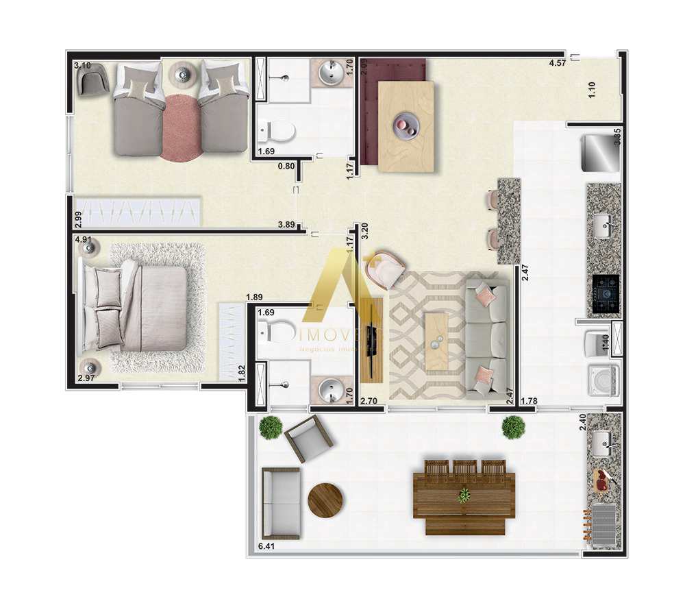 Apartamento à venda com 2 quartos, 78m² - Foto 10