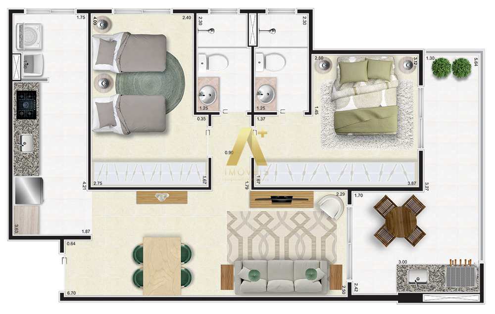 Apartamento à venda com 2 quartos, 73m² - Foto 11