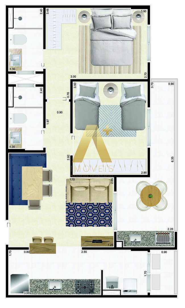 Apartamento à venda com 2 quartos, 71m² - Foto 10