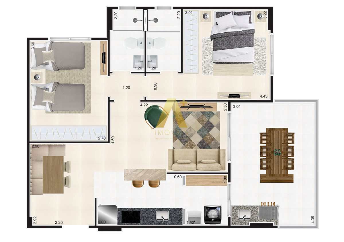 Apartamento à venda com 2 quartos, 75m² - Foto 15