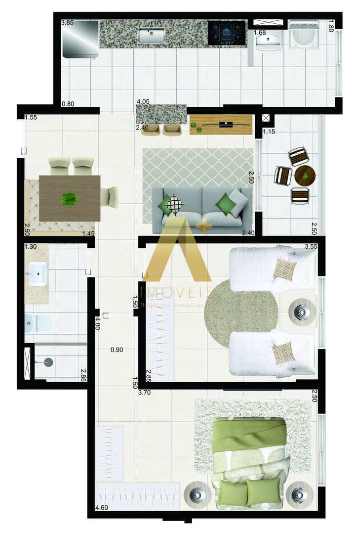 Apartamento à venda com 2 quartos, 60m² - Foto 4