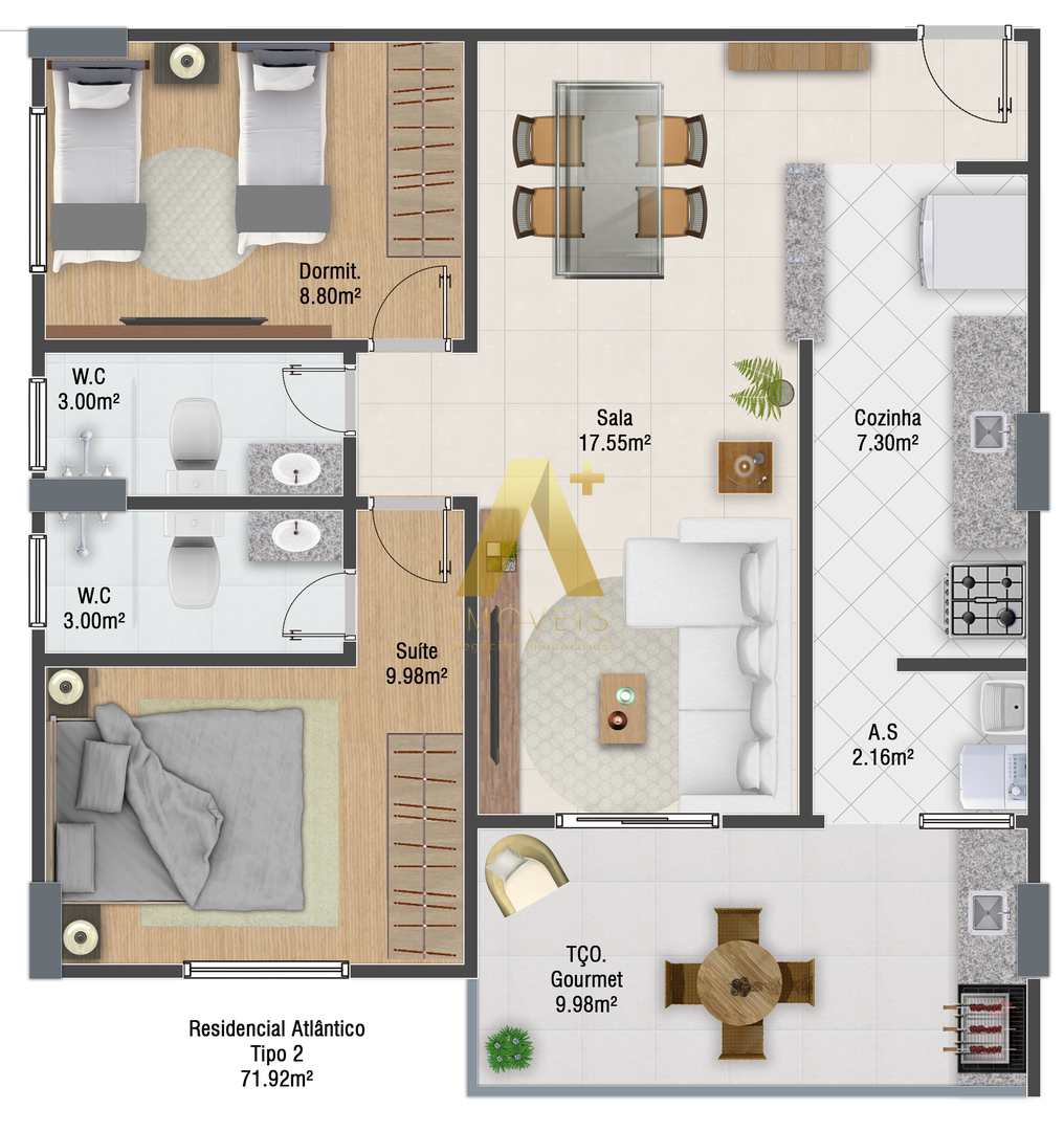 Apartamento à venda com 2 quartos, 71m² - Foto 10