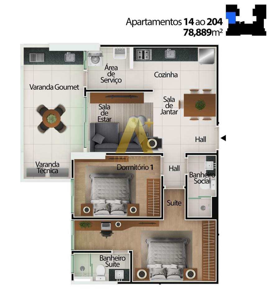 Apartamento à venda com 2 quartos, 78m² - Foto 19