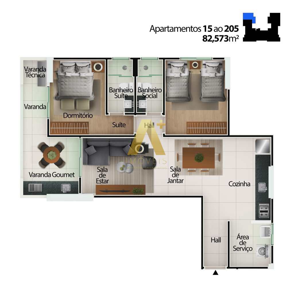 Apartamento à venda com 2 quartos, 82m² - Foto 19