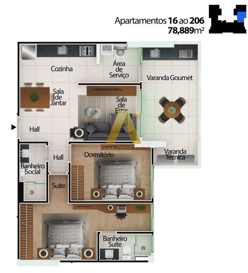 Apartamento à venda com 2 quartos, 78m² - Foto 19