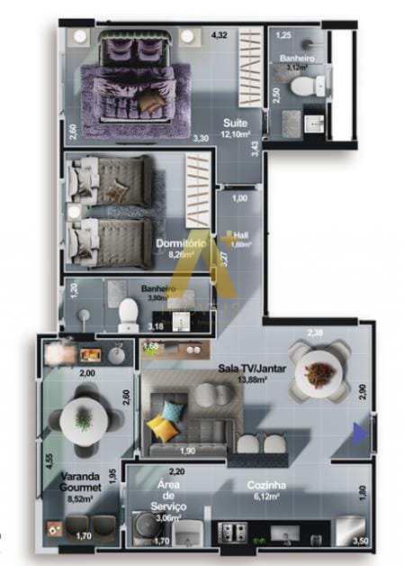 Apartamento à venda com 2 quartos, 71m² - Foto 6