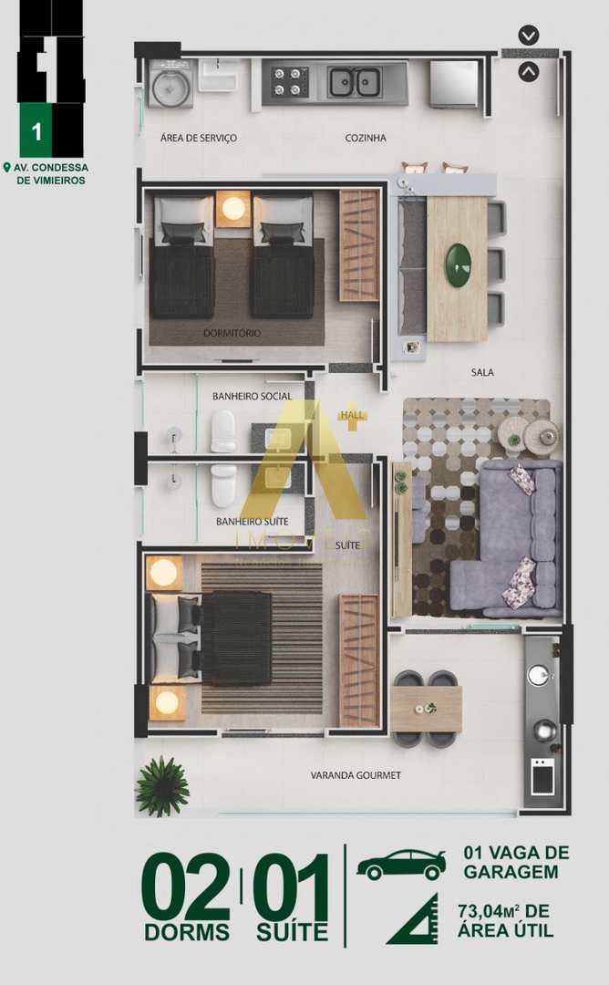 Apartamento à venda com 2 quartos, 73m² - Foto 5