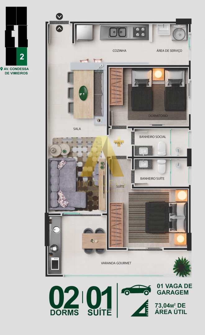 Apartamento à venda com 2 quartos, 73m² - Foto 6