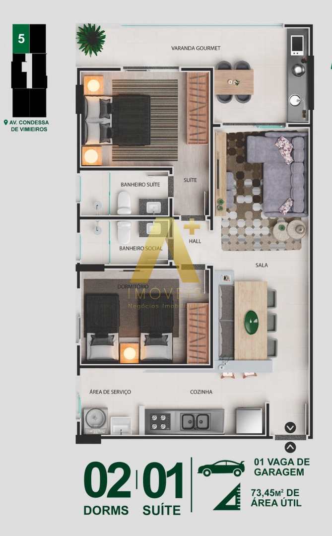 Apartamento à venda com 2 quartos, 73m² - Foto 6