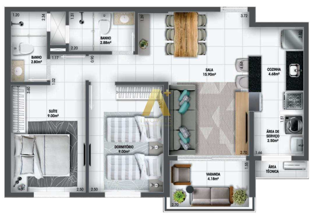 Apartamento à venda com 2 quartos, 64m² - Foto 11