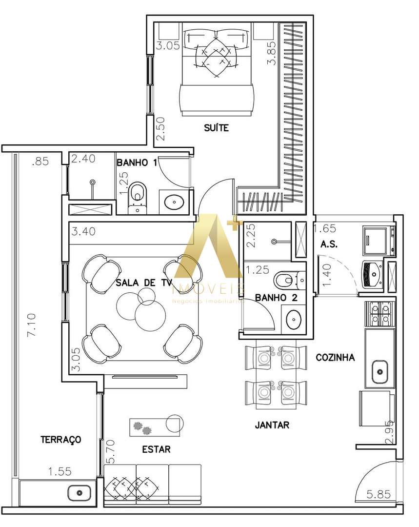 Apartamento à venda com 1 quarto, 69m² - Foto 15