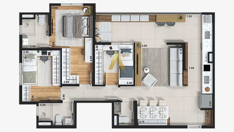 Apartamento à venda com 3 quartos, 57m² - Foto 17