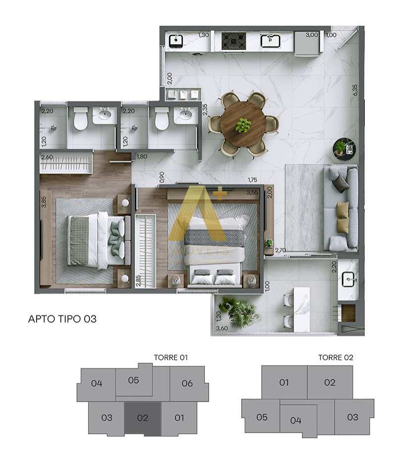 Apartamento à venda com 2 quartos, 67m² - Foto 22