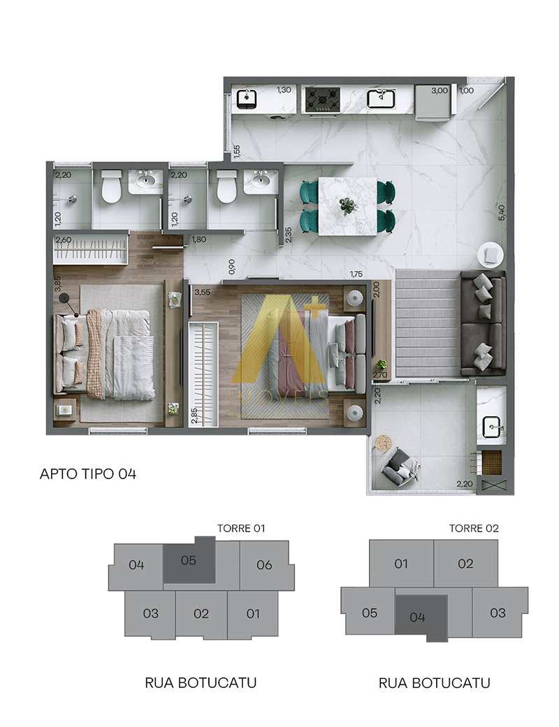 Apartamento à venda com 2 quartos, 61m² - Foto 23