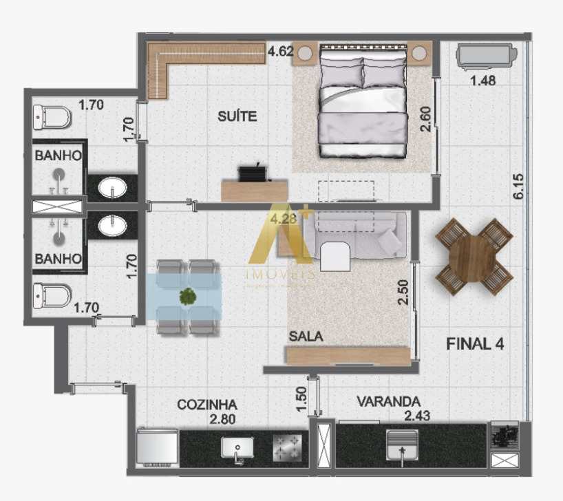 Apartamento à venda com 1 quarto, 53m² - Foto 24