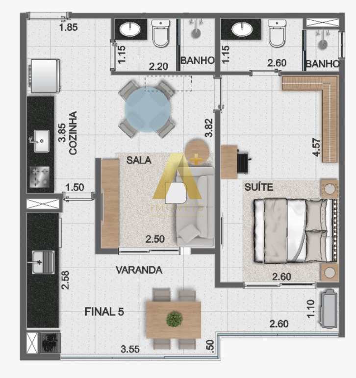 Apartamento à venda com 1 quarto, 53m² - Foto 24