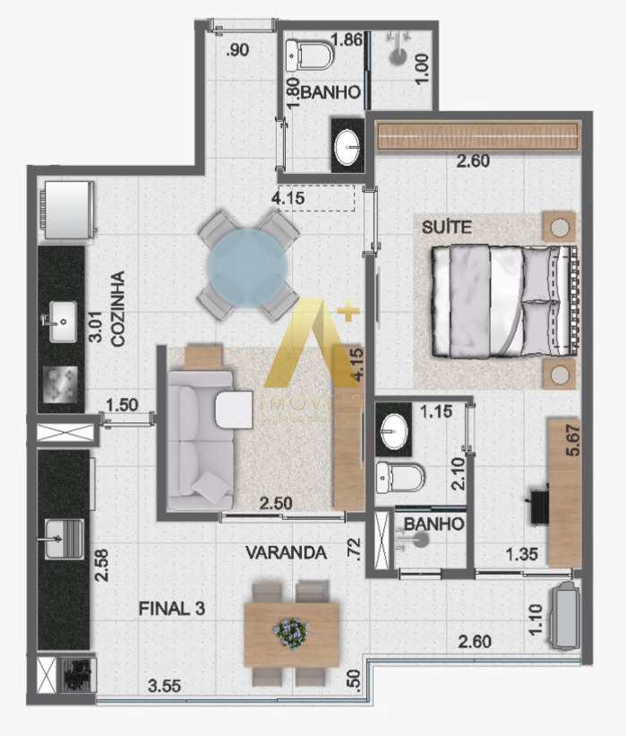 Apartamento à venda com 1 quarto, 54m² - Foto 24