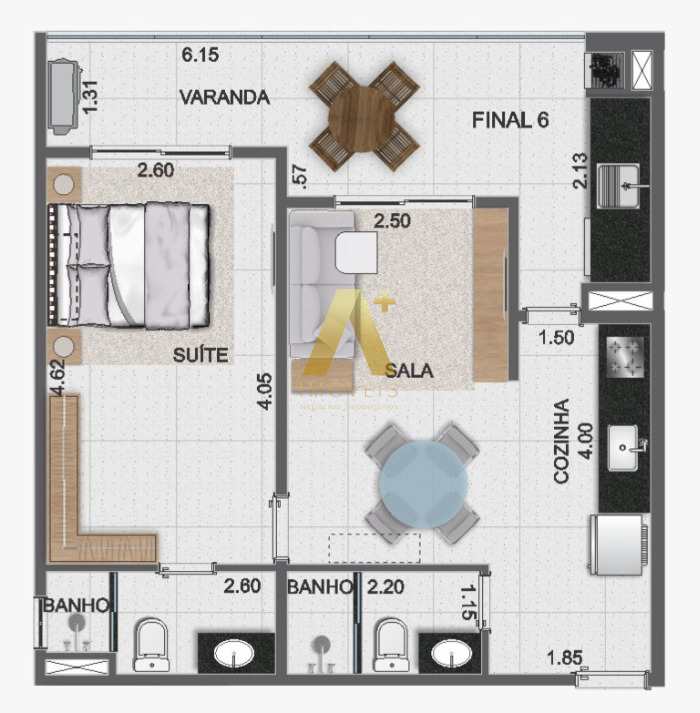 Apartamento à venda com 1 quarto, 53m² - Foto 24