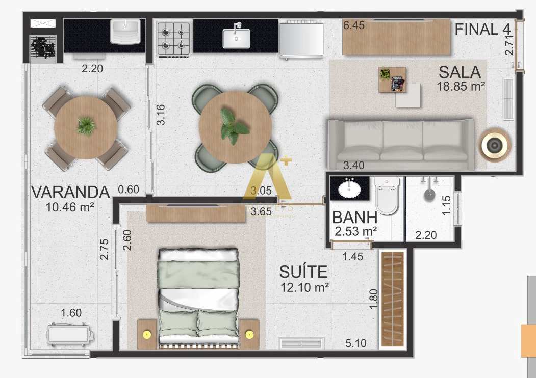 Apartamento à venda com 1 quarto, 50m² - Foto 11