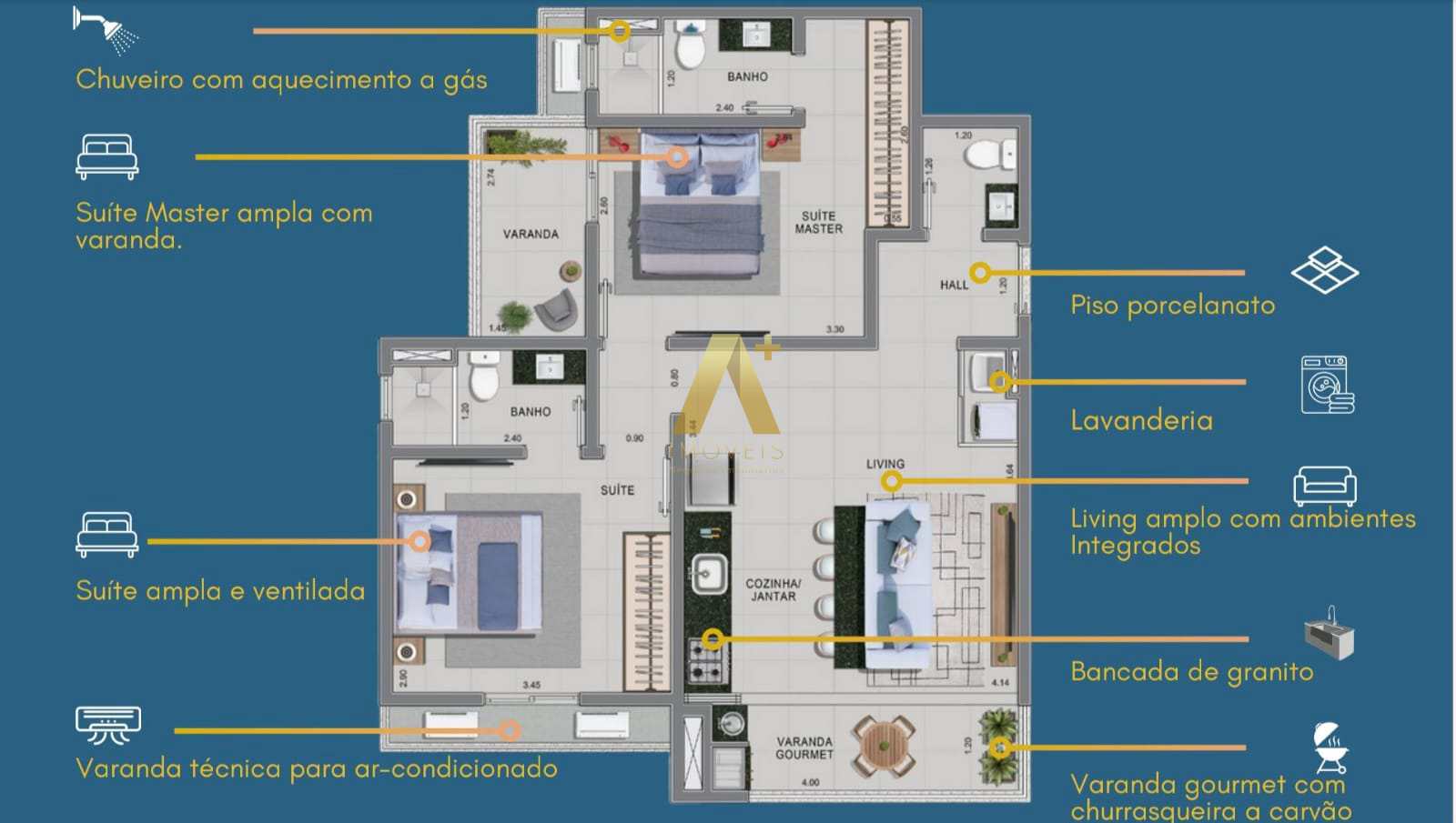 Apartamento à venda com 2 quartos, 63m² - Foto 10