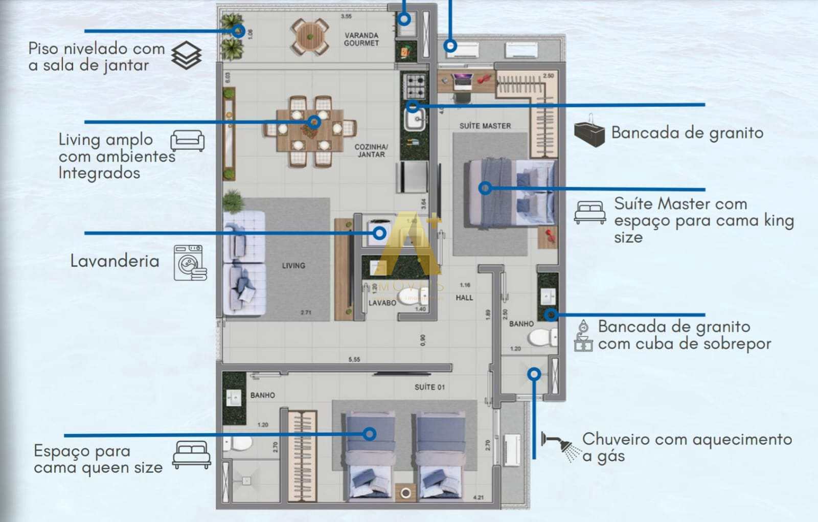 Apartamento à venda com 2 quartos, 63m² - Foto 9