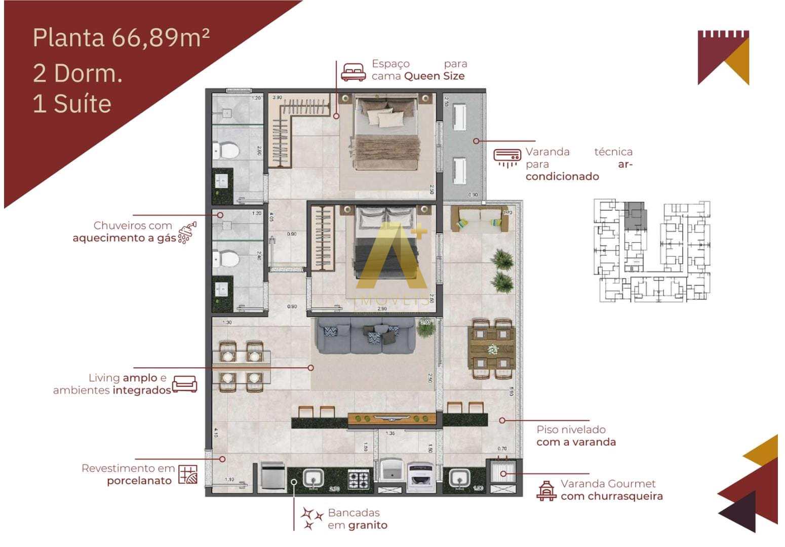 Apartamento à venda com 2 quartos, 66m² - Foto 7