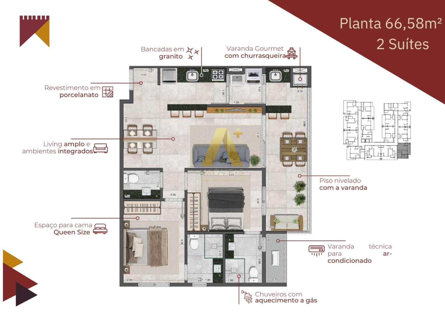 Apartamento à venda com 2 quartos, 66m² - Foto 7