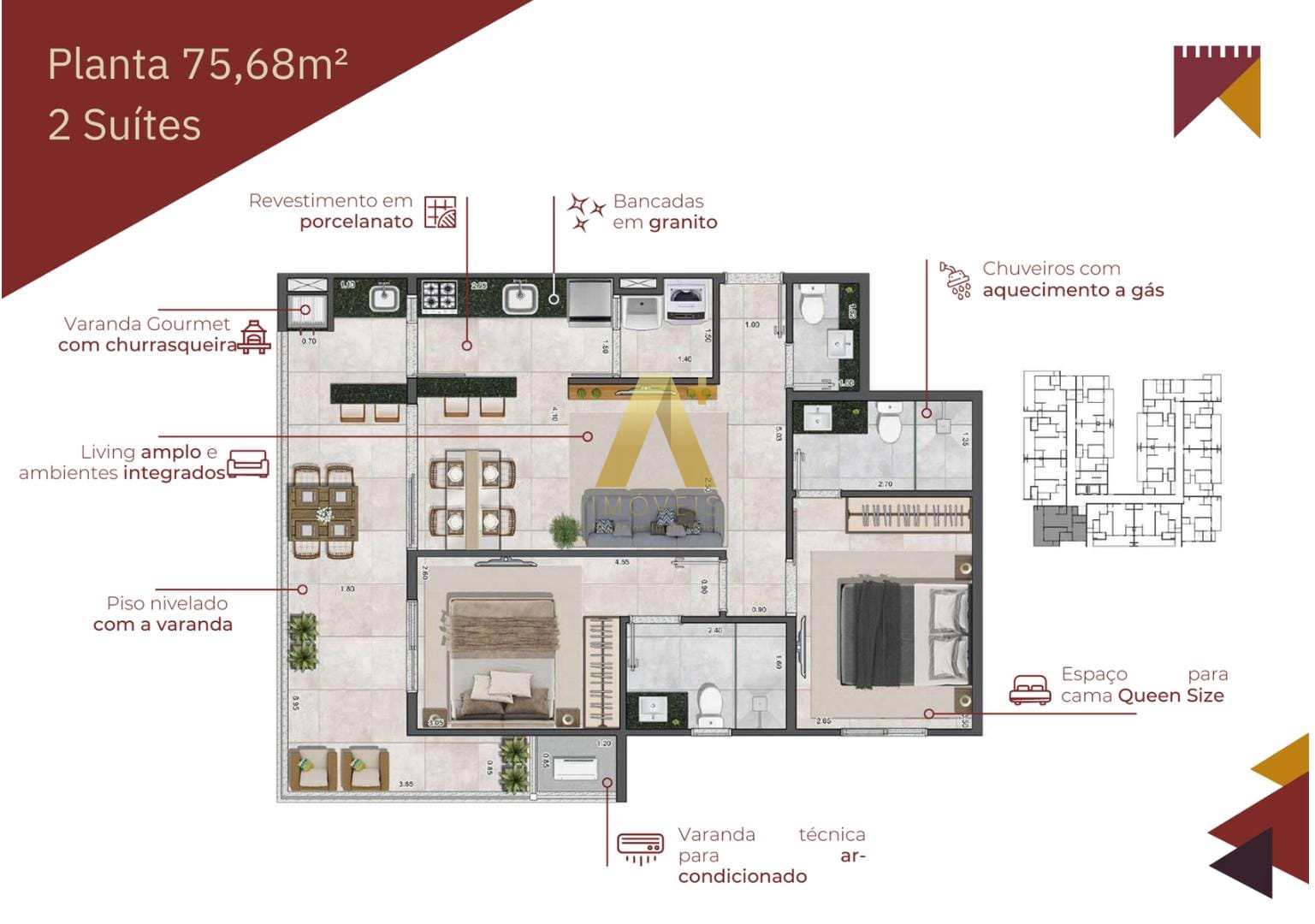 Apartamento à venda com 2 quartos, 75m² - Foto 7